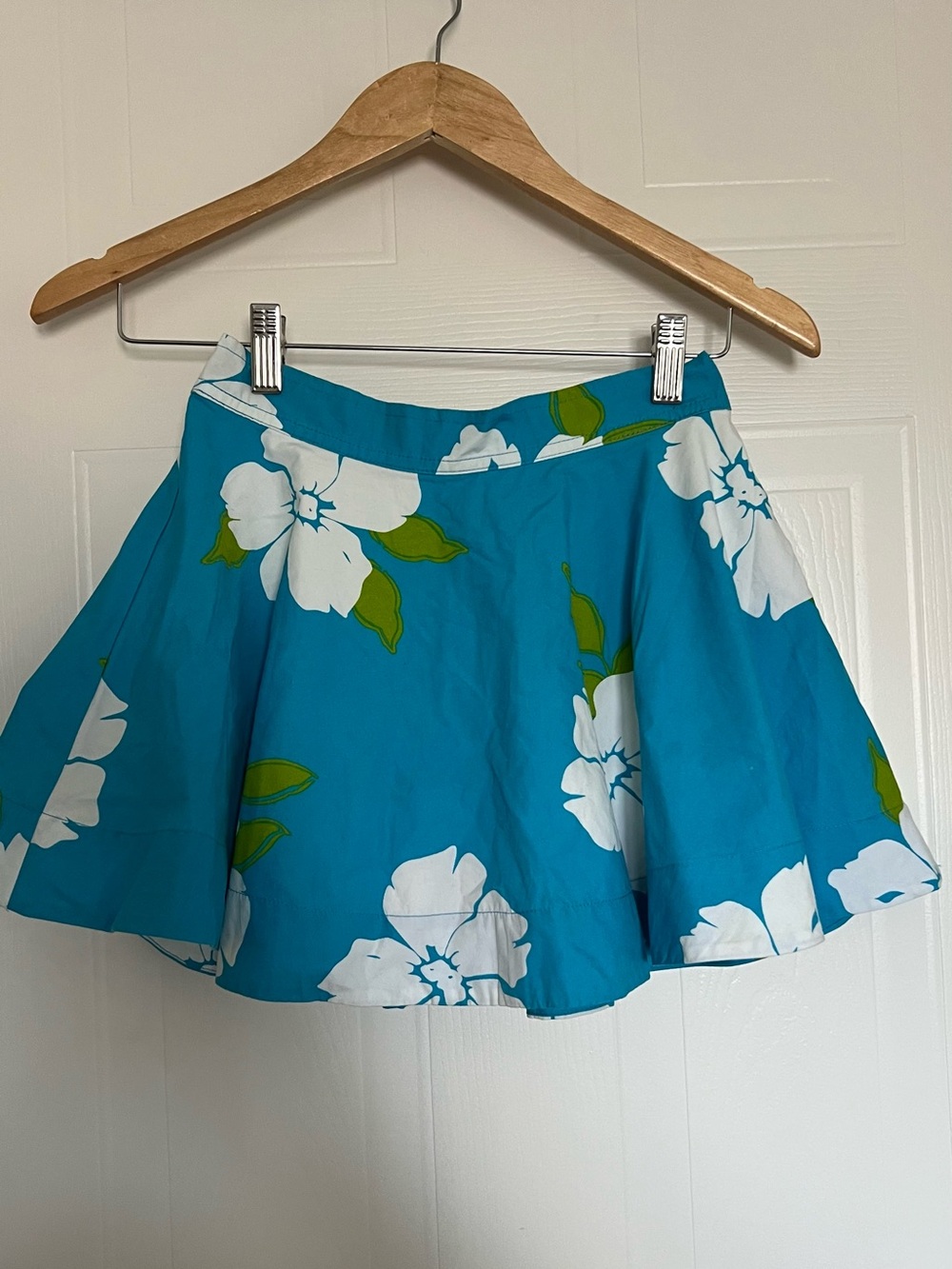 Hollister Turquoise Floral Skater Skirt